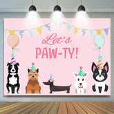 Lofaris Little Balloon Animals Pink Lets Party Birthday Backdrop